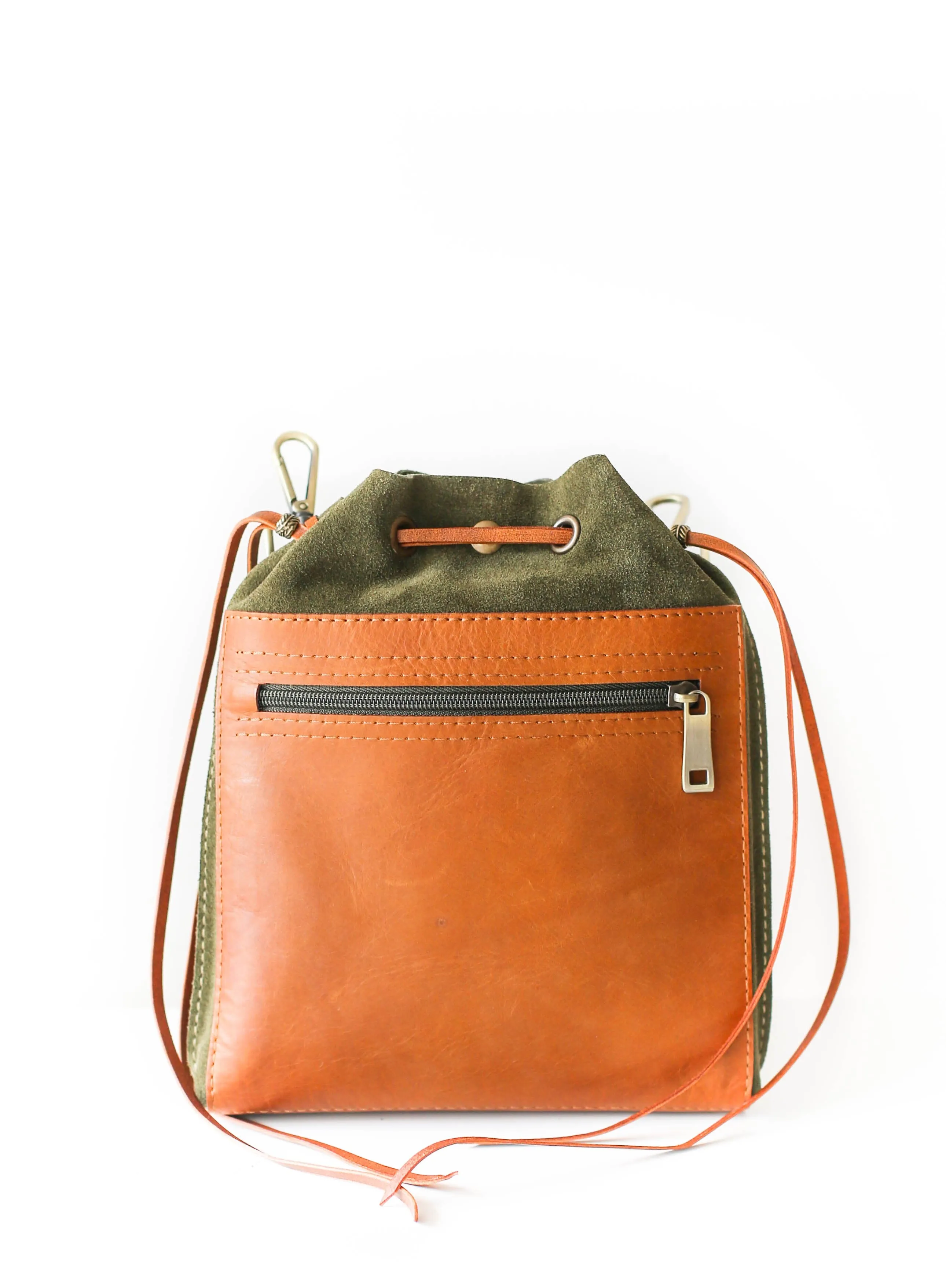 Green Designer Mini Bag - leather purse crossbody (dual color)