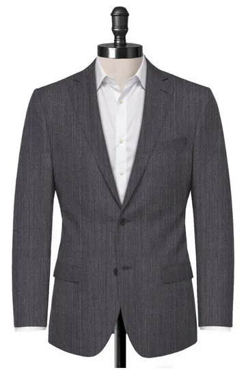 Grey Herringbone Blazer