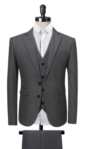 Grey Sharkskin 3-Piece Suit