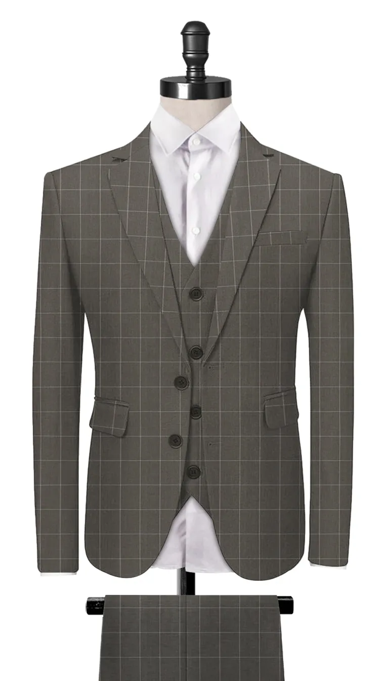 Grey Window Pane 3-Piece Suit