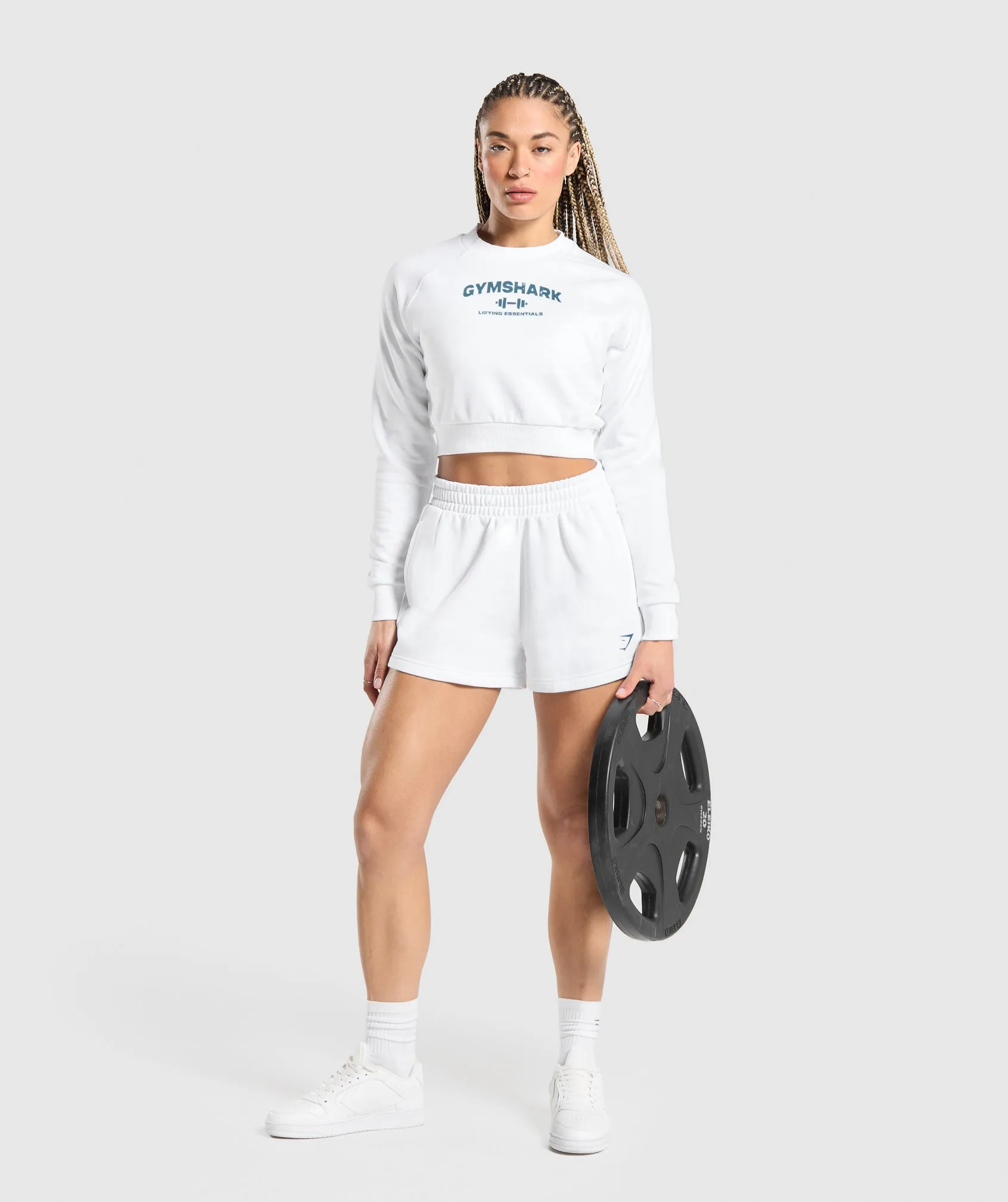 Gymshark Team GS Cropped Sweatshirt - White