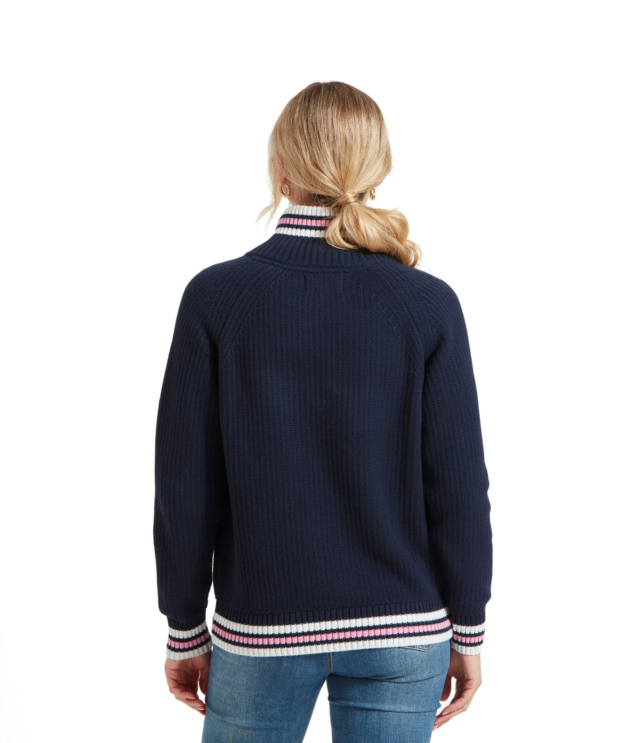 Havelet Bay Quarter Zip Jumper - Navy