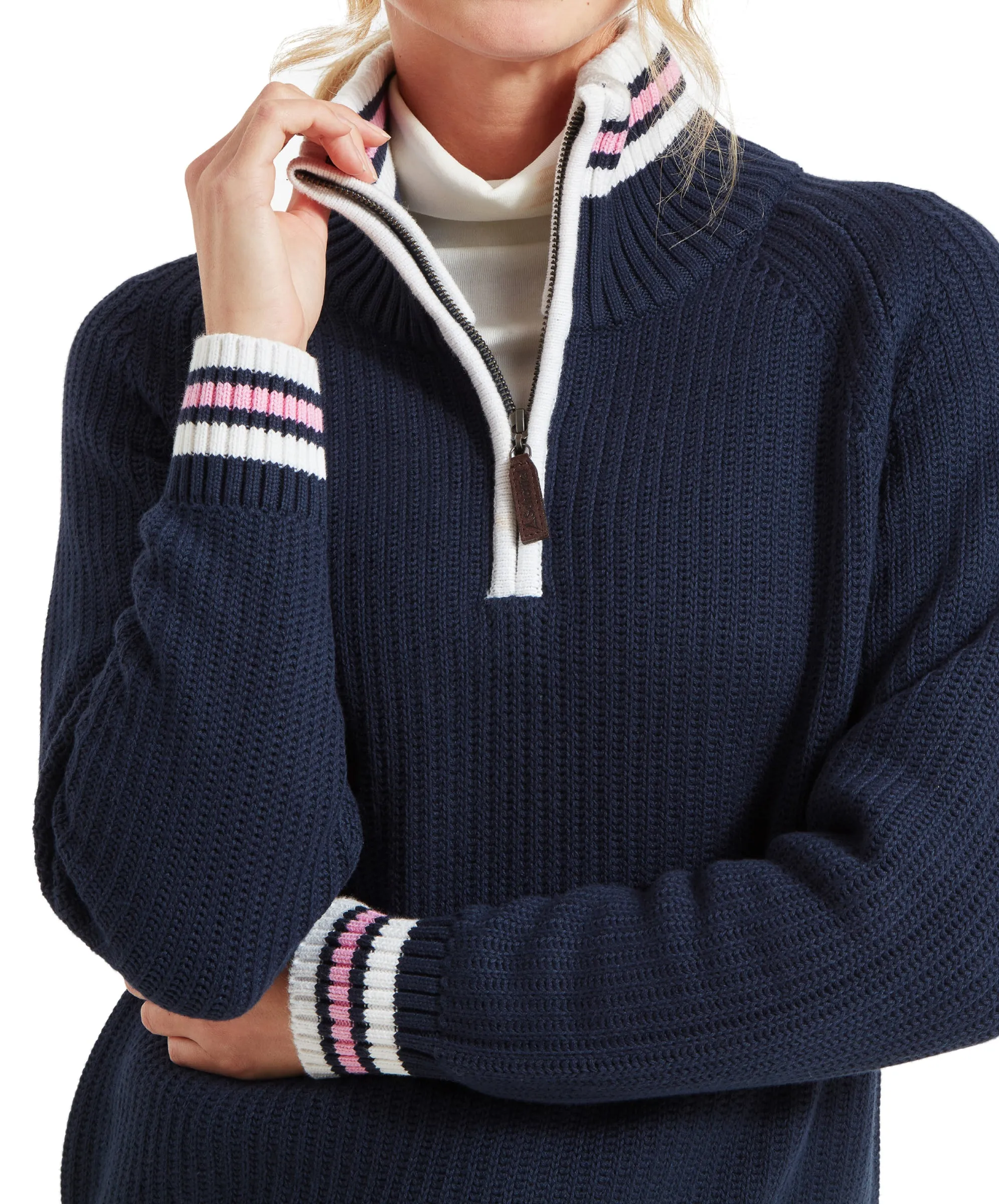 Havelet Bay Quarter Zip Jumper - Navy