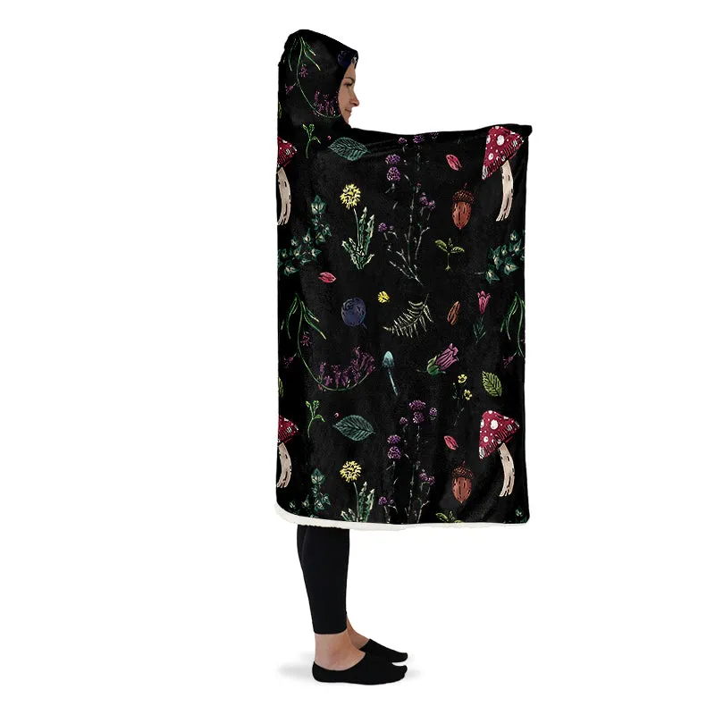 Herbology Hooded Blanket - Cozy and Warm Wrap-around Blanket with Vegan Fur Lining and Hood