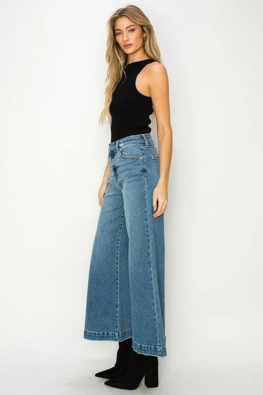 HIGH RISE CROP PALAZZO JEANS