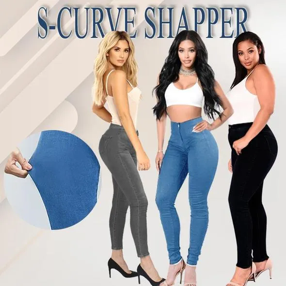 High Waist Tummy Booty Slimming Butt Lift Plus-Size Denim Jeans