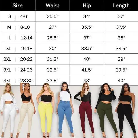 High Waist Tummy Booty Slimming Butt Lift Plus-Size Denim Jeans