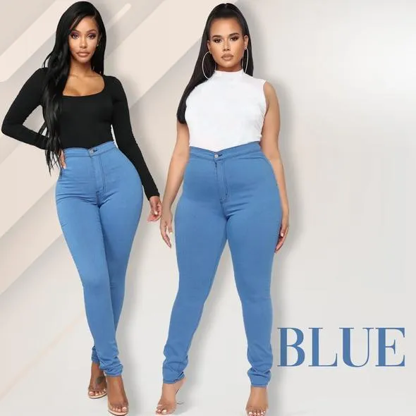 High Waist Tummy Booty Slimming Butt Lift Plus-Size Denim Jeans