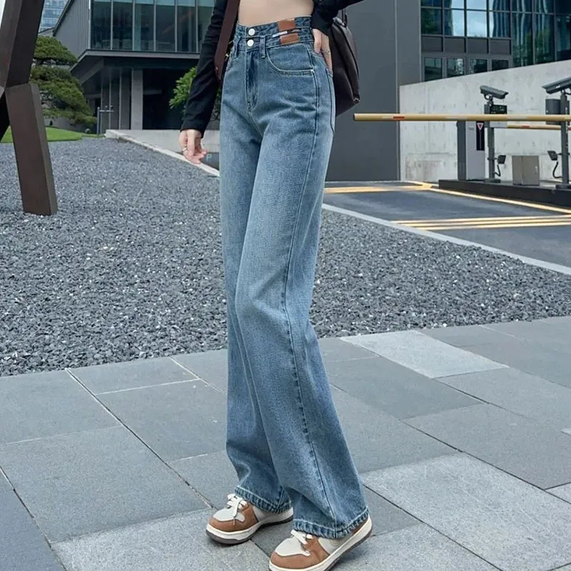 High Waisted Wide Leg Denim Jeans