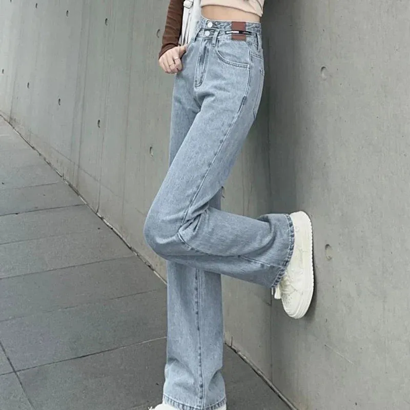 High Waisted Wide Leg Denim Jeans