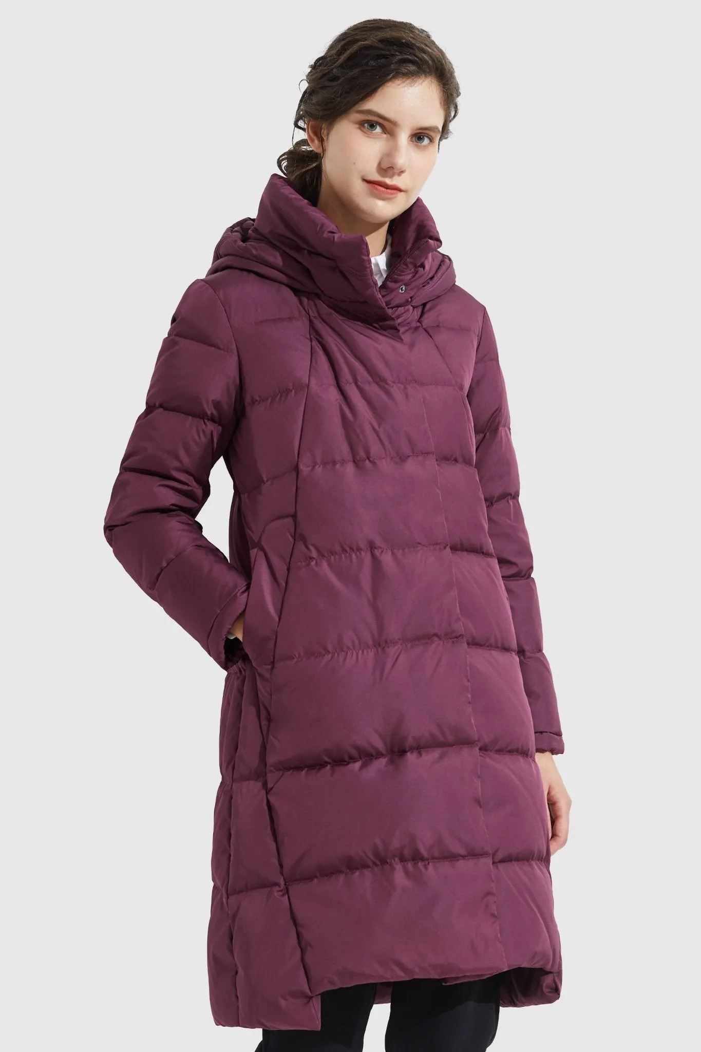 Hooded Winter Two-Way Zipper Down Coat