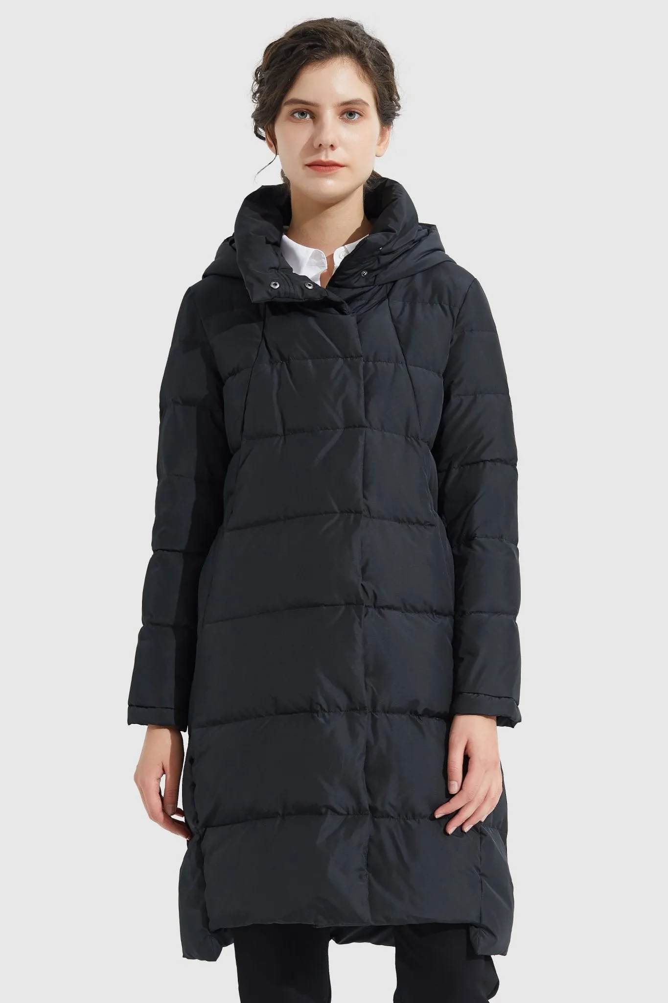 Hooded Winter Two-Way Zipper Down Coat