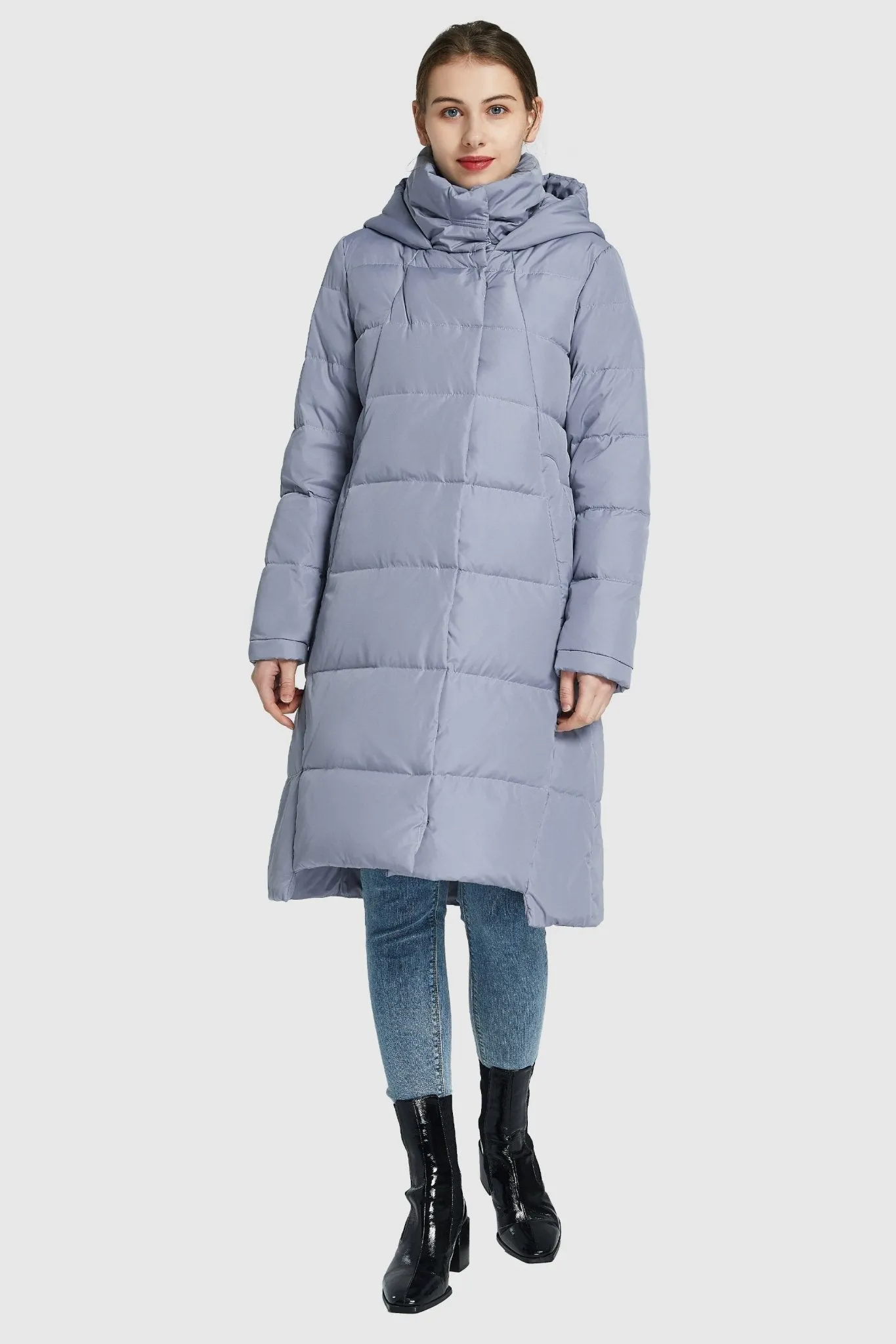 Hooded Winter Two-Way Zipper Down Coat