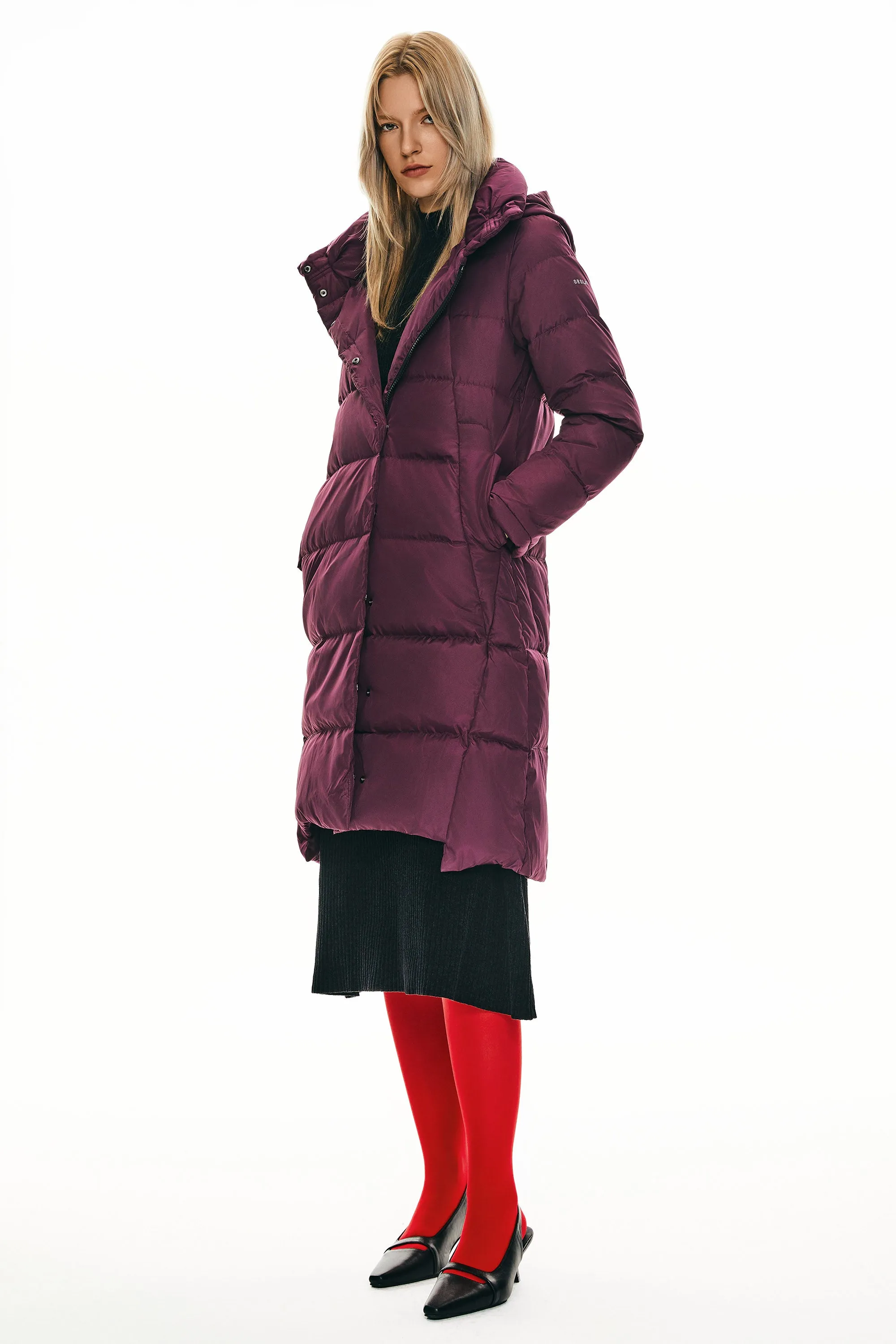 Hooded Winter Two-Way Zipper Down Coat