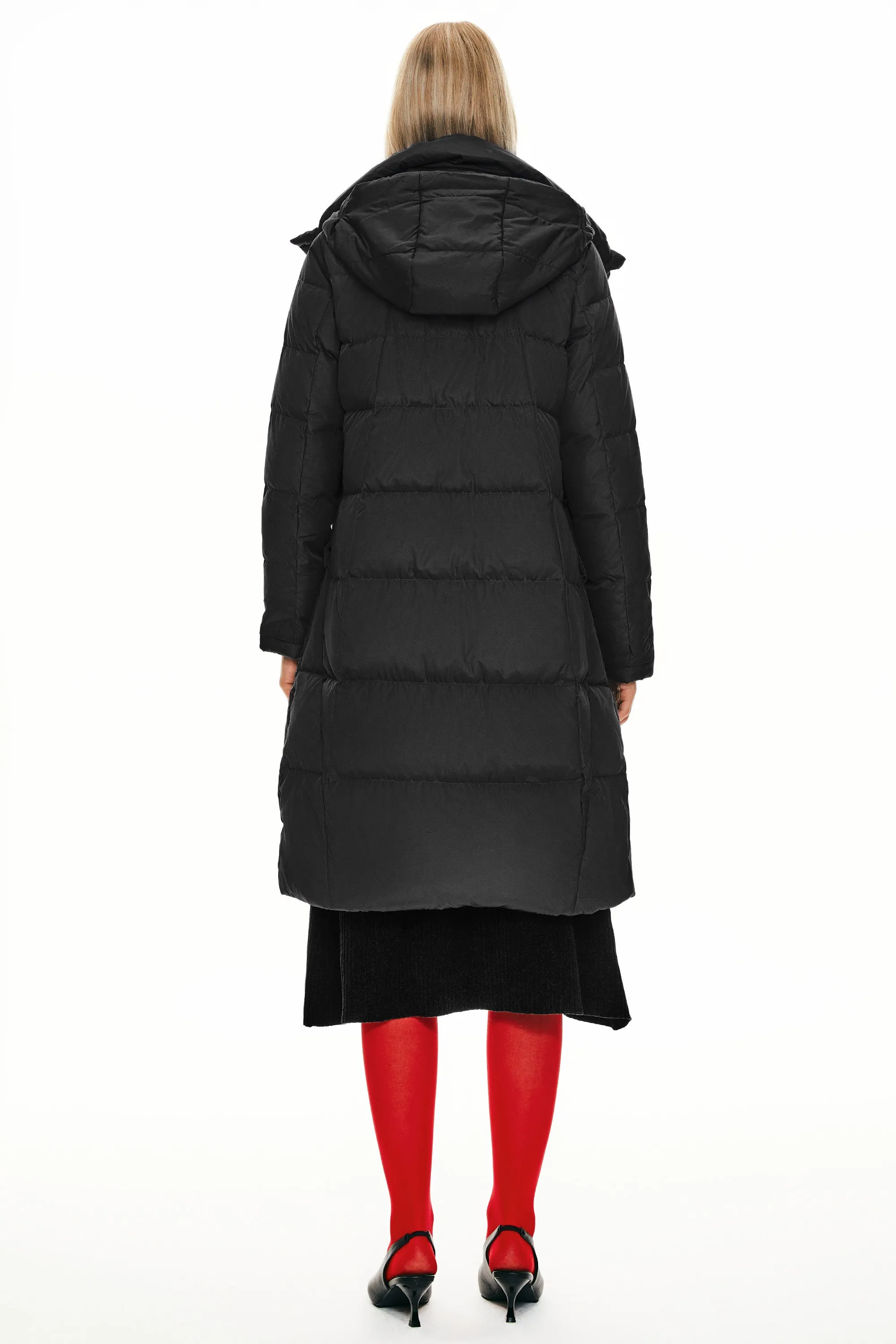 Hooded Winter Two-Way Zipper Down Coat