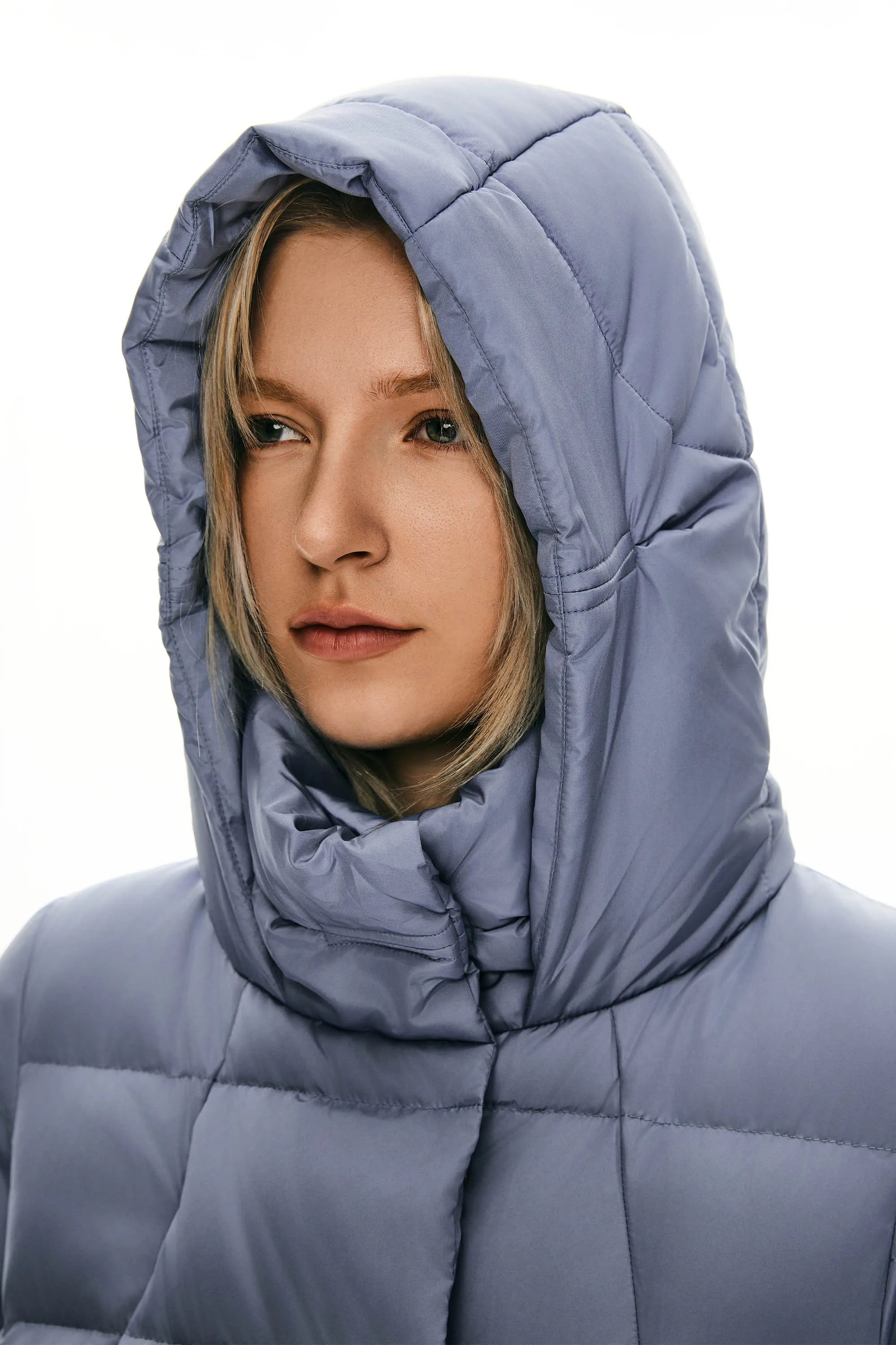 Hooded Winter Two-Way Zipper Down Coat