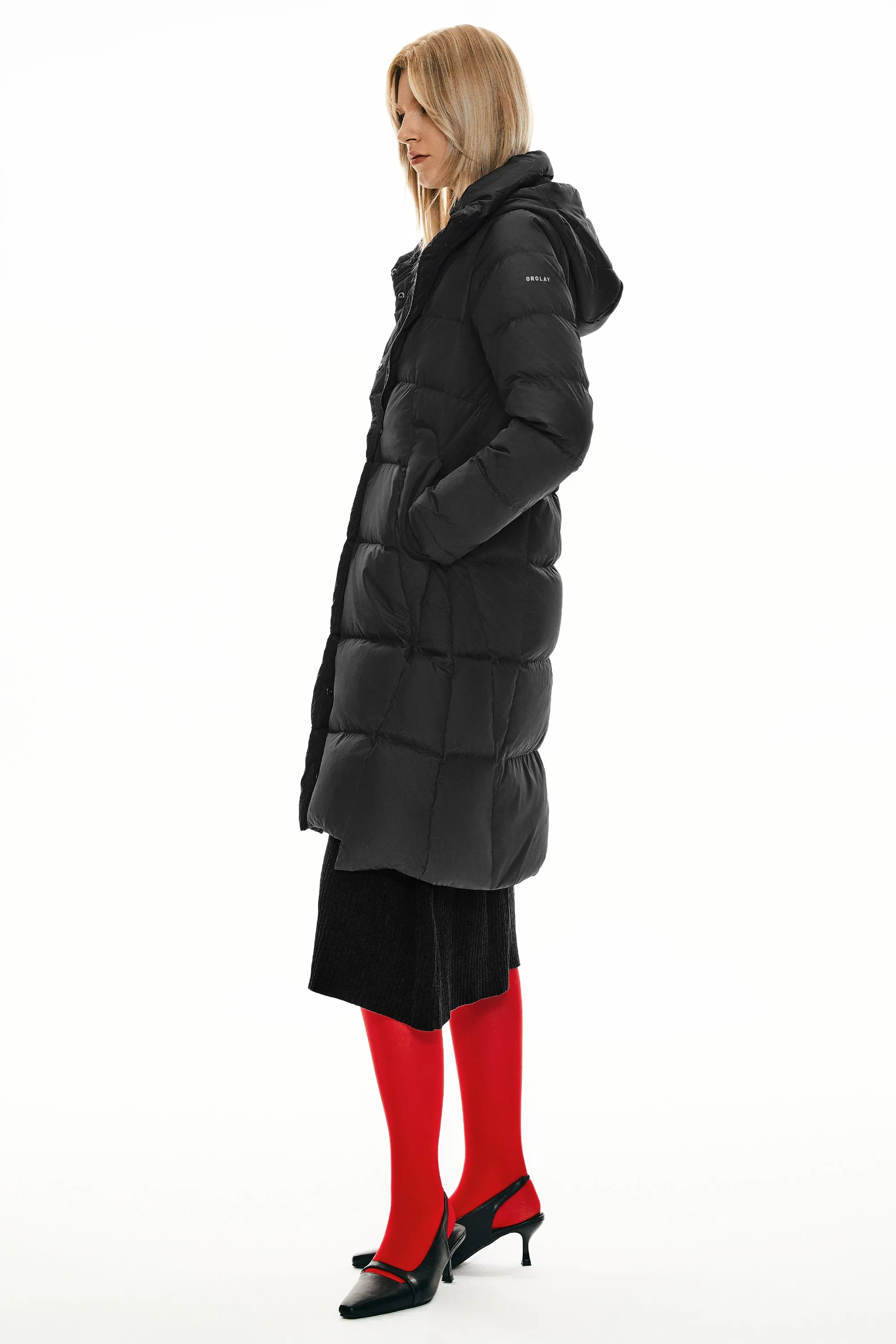 Hooded Winter Two-Way Zipper Down Coat