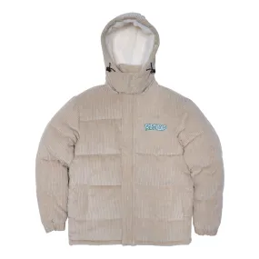 Intertwined Corduroy Puffer Jacket (Khaki)