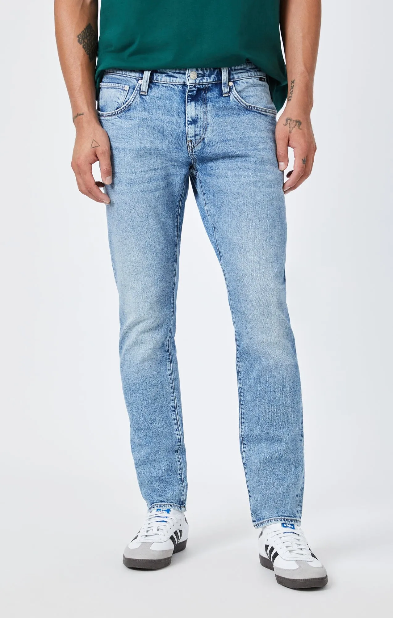 JAKE SLIM LEG IN LIGHT BRUSHED RECYCLED BLUE