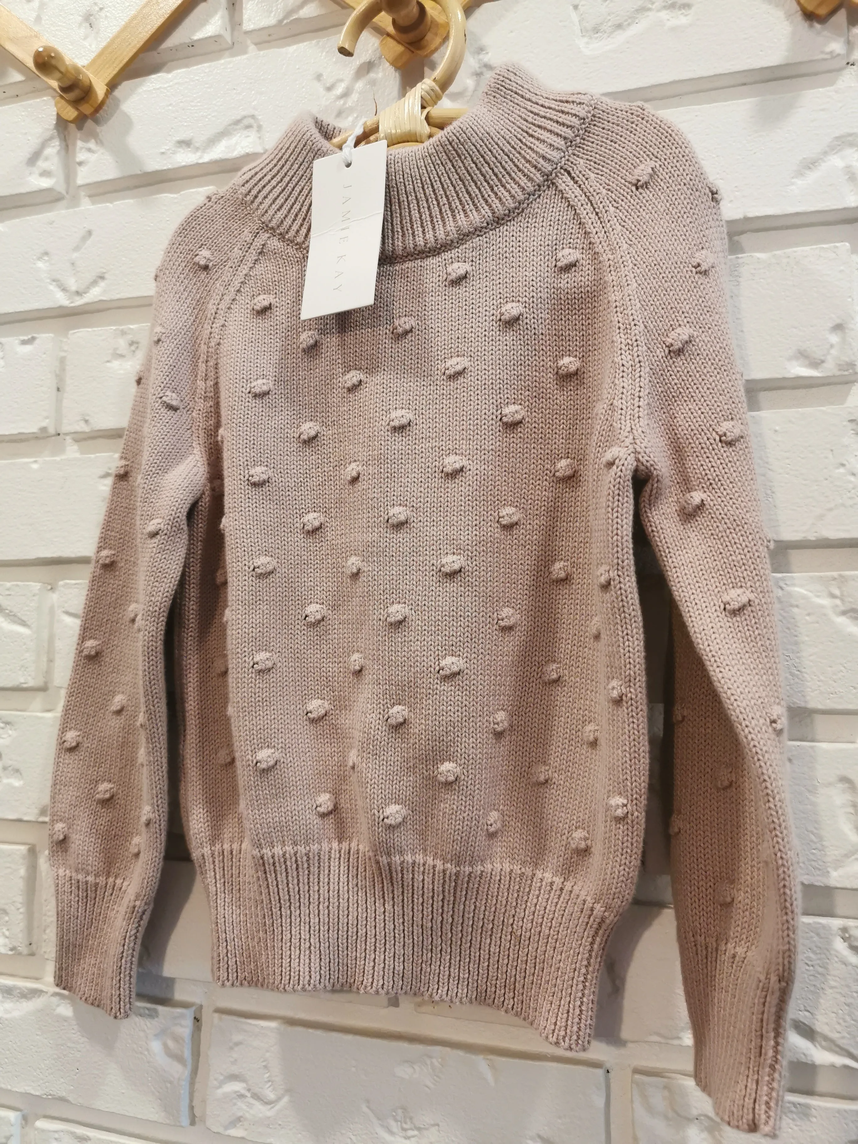 Jamie Kay Dotty Knit Jumper in Rosebud (2T)