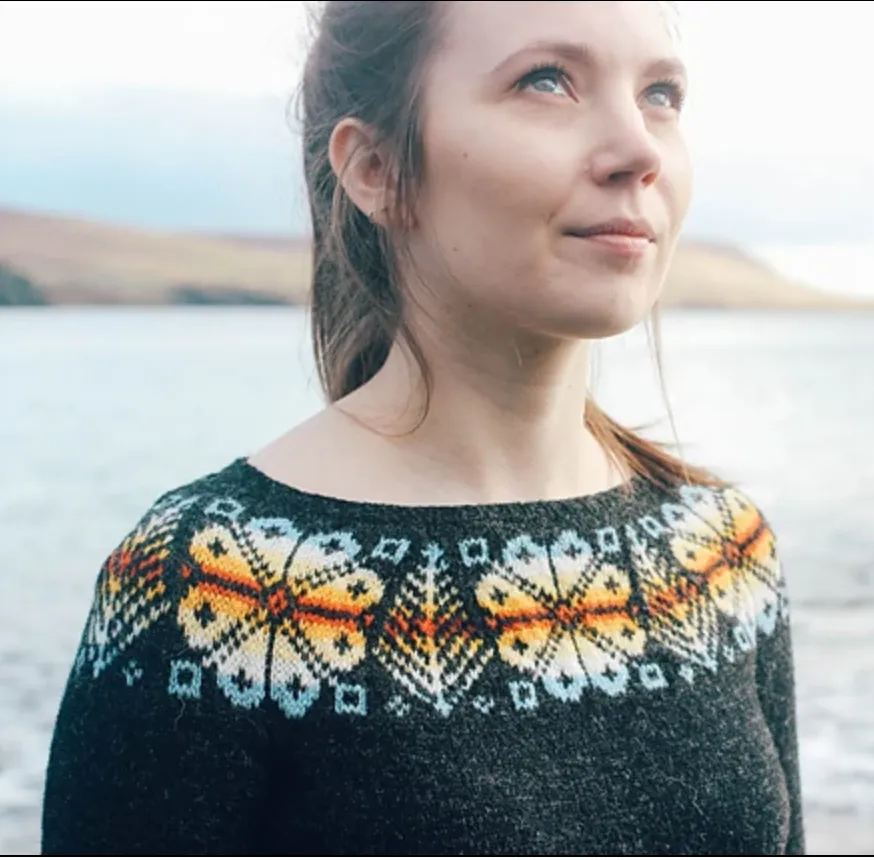 Jamieson & Smith Knitting Pattern Ola Yoke Jumper