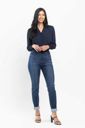 Judy Blue High waist pull on double-cuff slim jeans