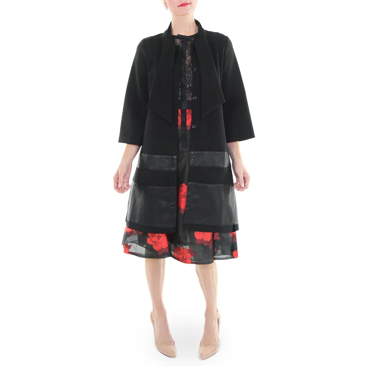 Julian Snap Front A-Line Coat Dress - Black