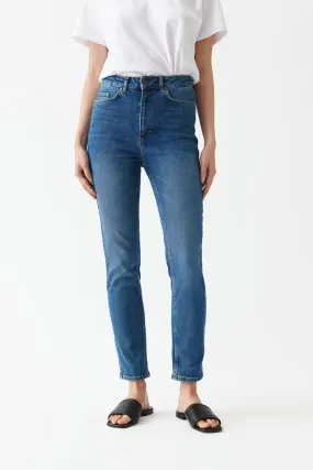 Julie High Waist Skinny Jeans - Mid Blue