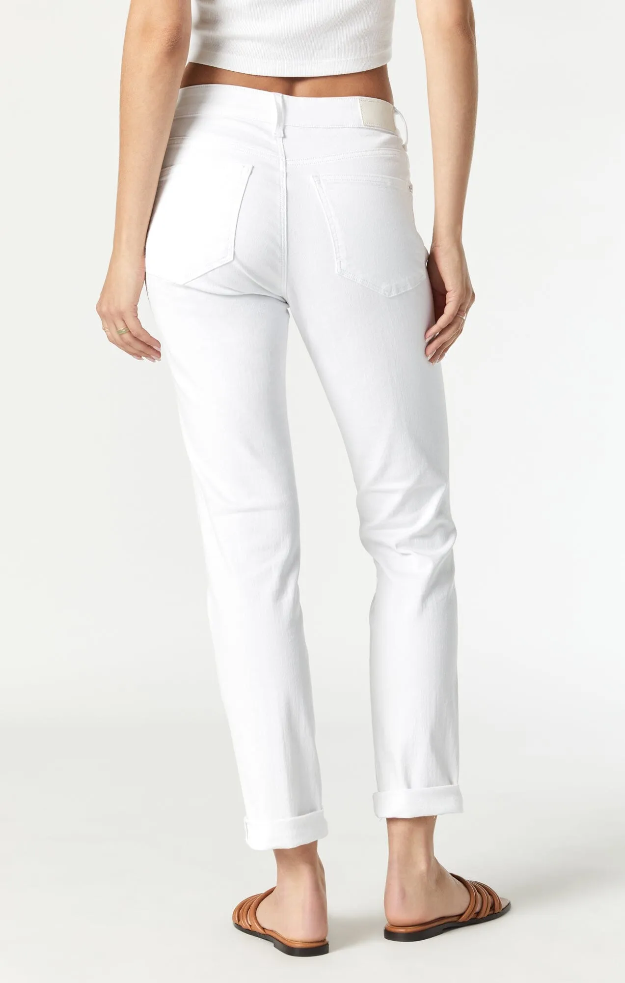 KATHLEEN SLIM BOYFRIEND JEANS IN WHITE FEATHER BLUE