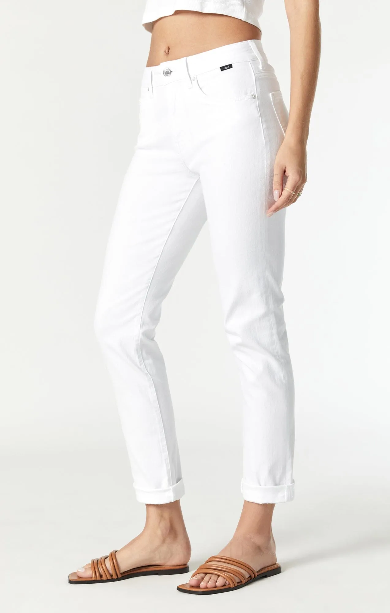 KATHLEEN SLIM BOYFRIEND JEANS IN WHITE FEATHER BLUE