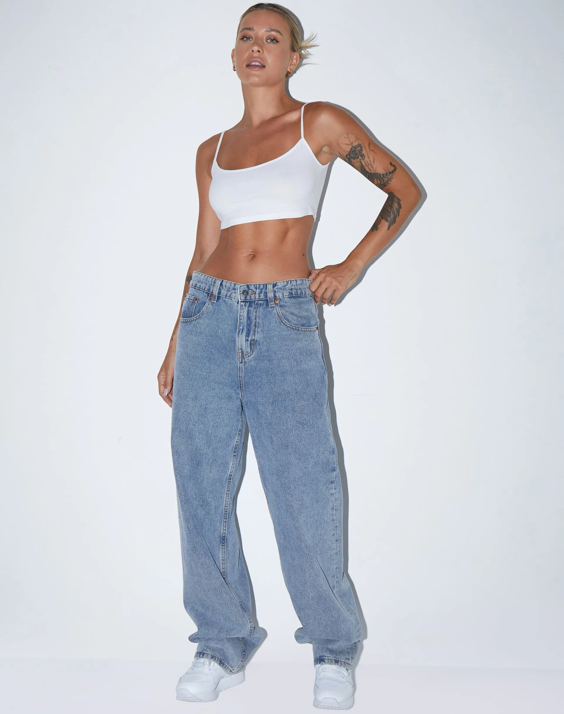 Keenan Crop Top in Lycra White