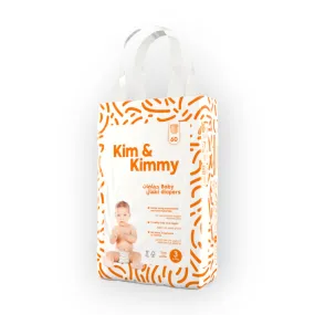 Kim & Kimmy Eco-friendly Baby Taped Diapers, Size 3, 6-11Kg, 2-8M