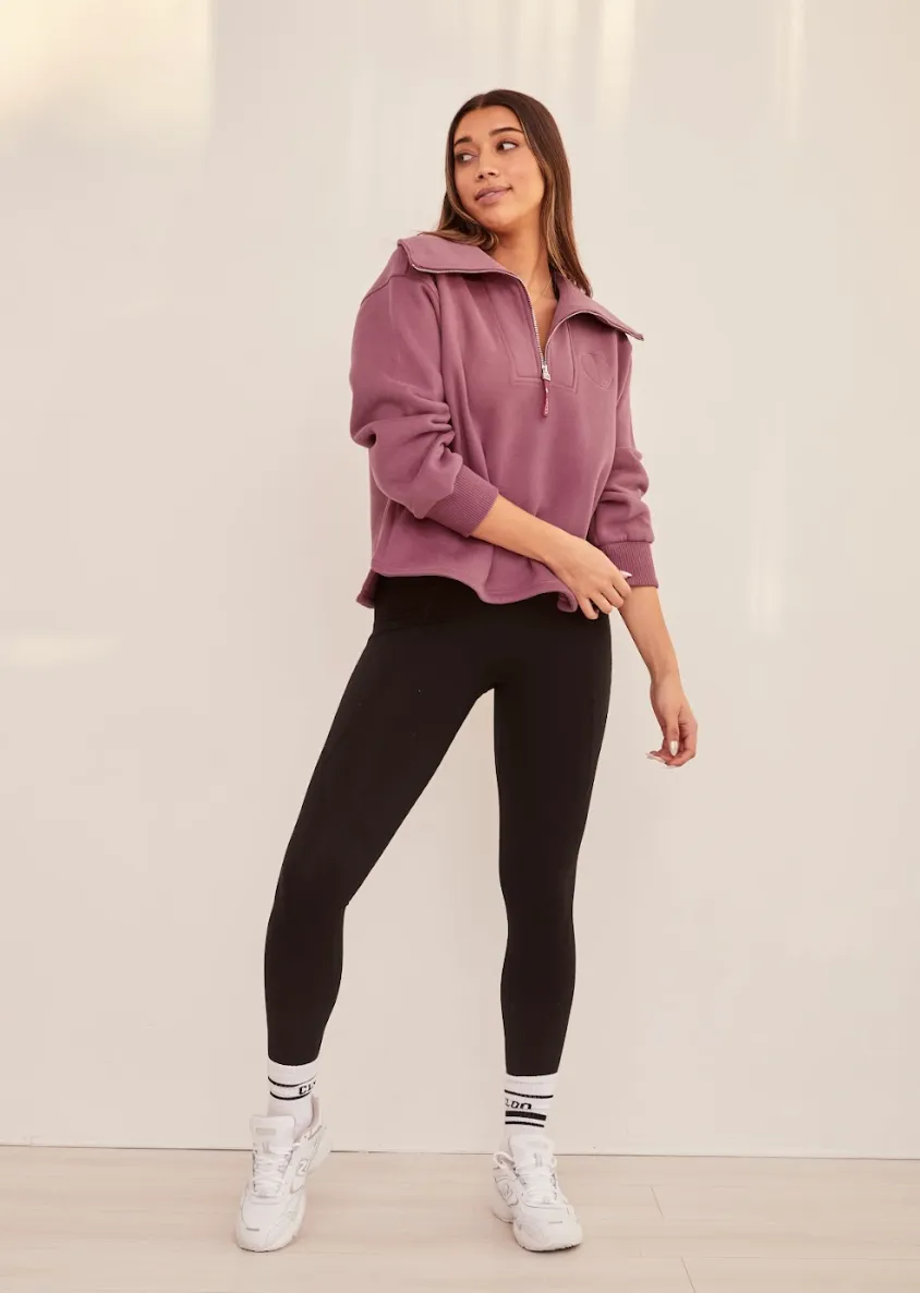 Laila Half-Zip Sweatshirt - Purple