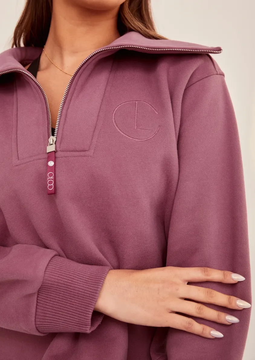 Laila Half-Zip Sweatshirt - Purple