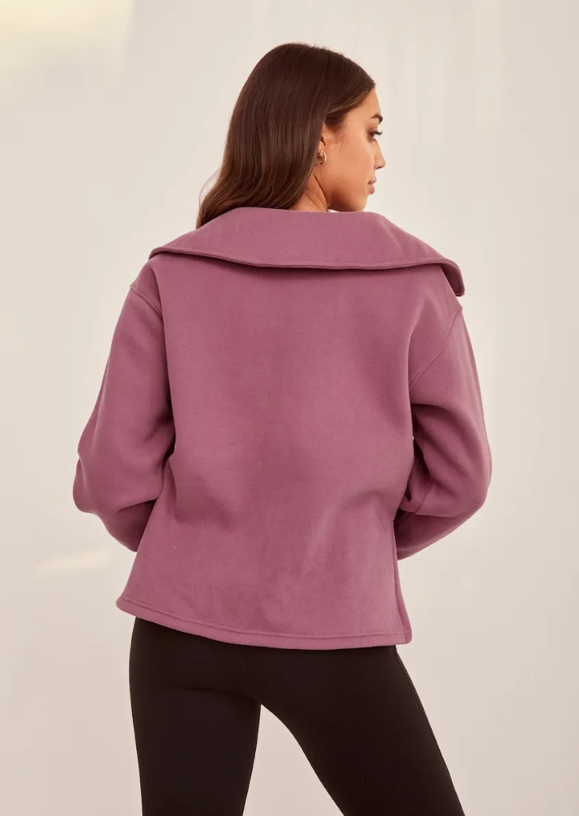 Laila Half-Zip Sweatshirt - Purple