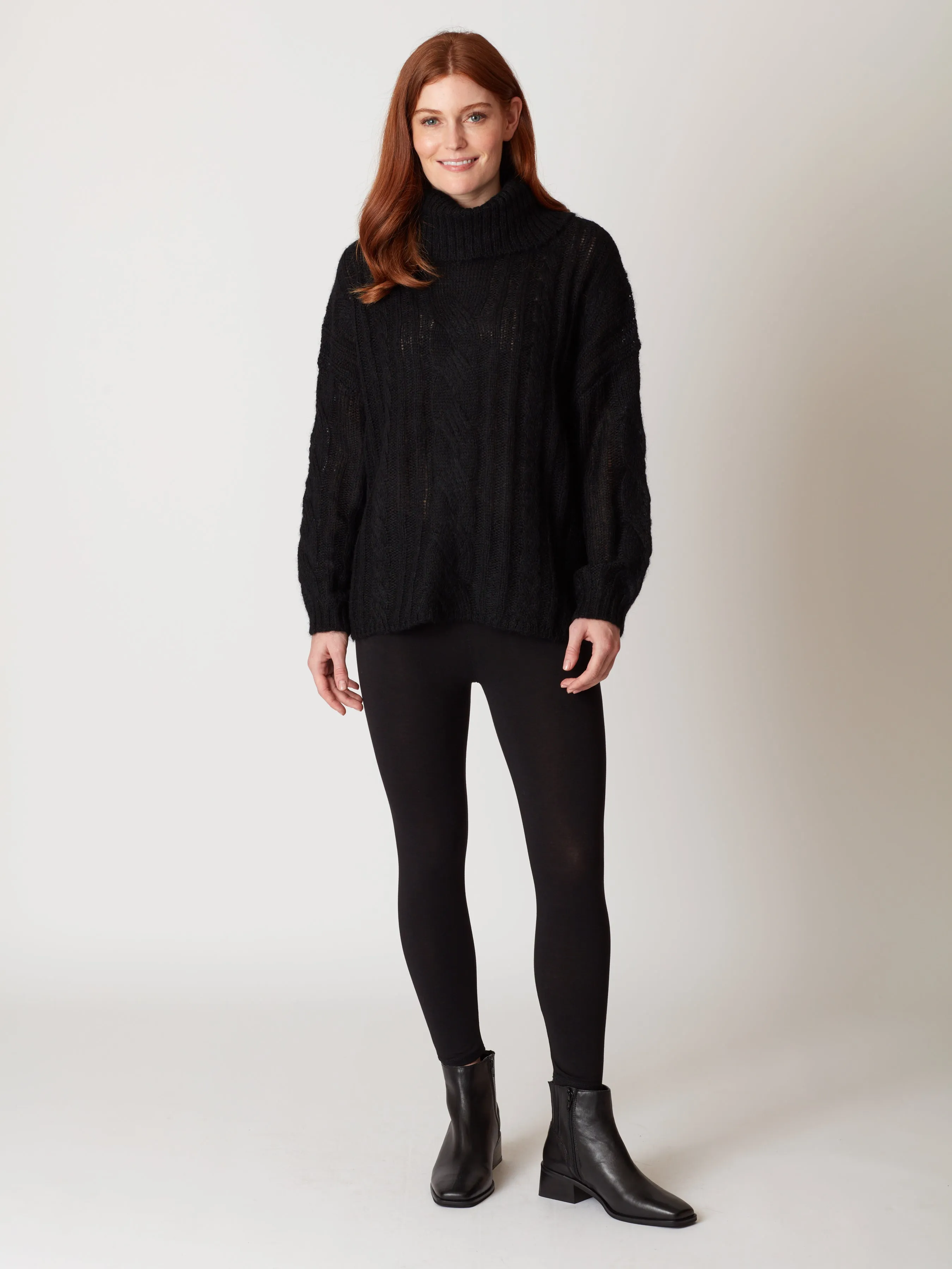 Lailia Roll Neck Cable Knit Jumper