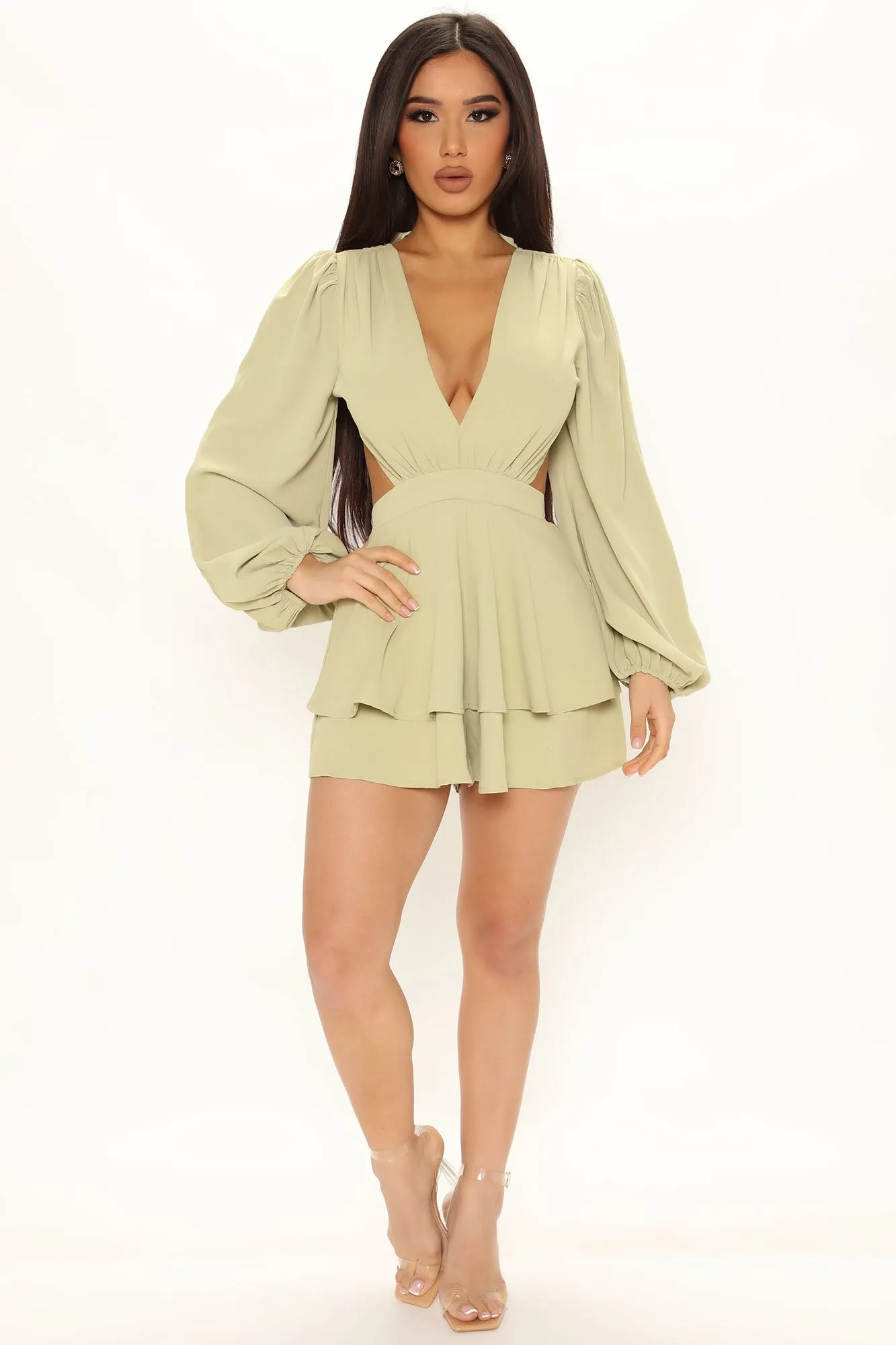 Little Bit Of Class Romper - Sage