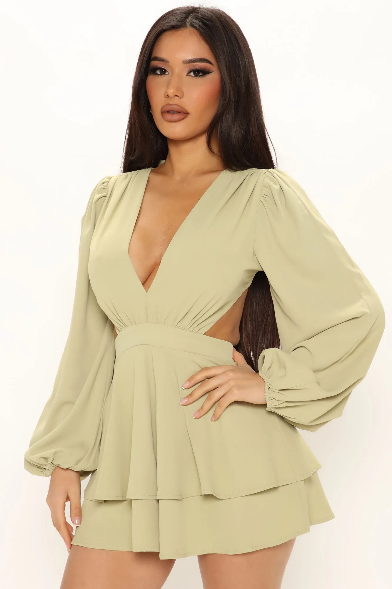 Little Bit Of Class Romper - Sage