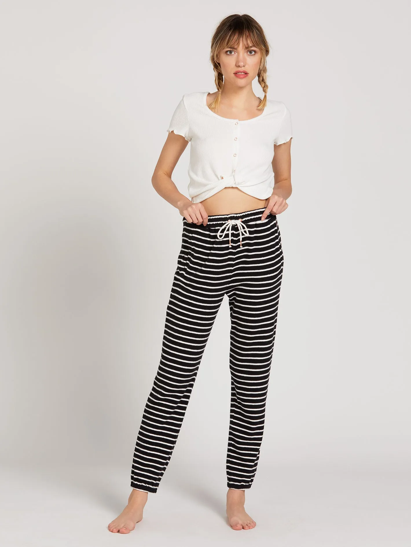 Lived In Lounge Fleece Pant - Black White