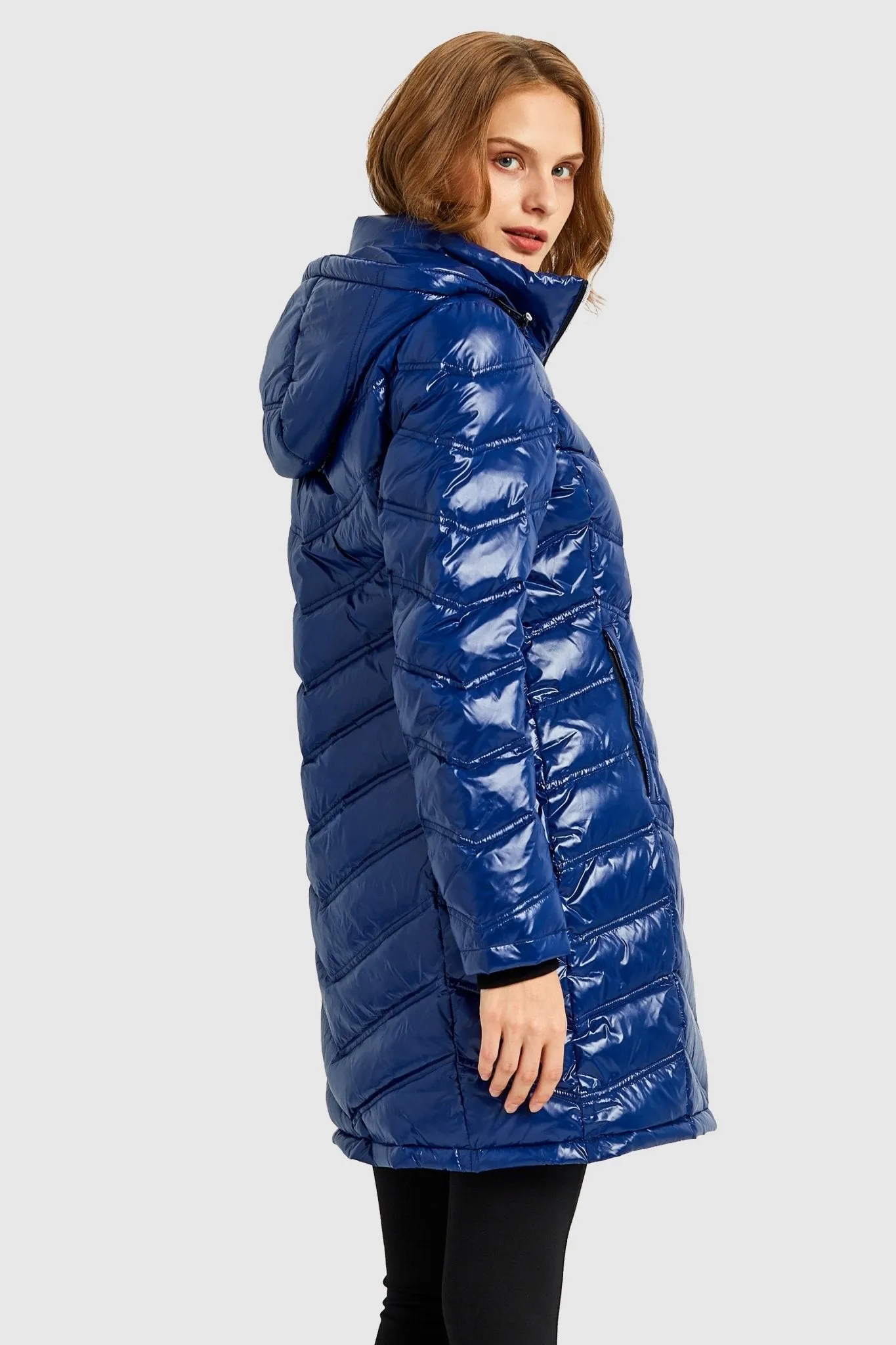 Long Quilted Hooded Puffer Down Jacket