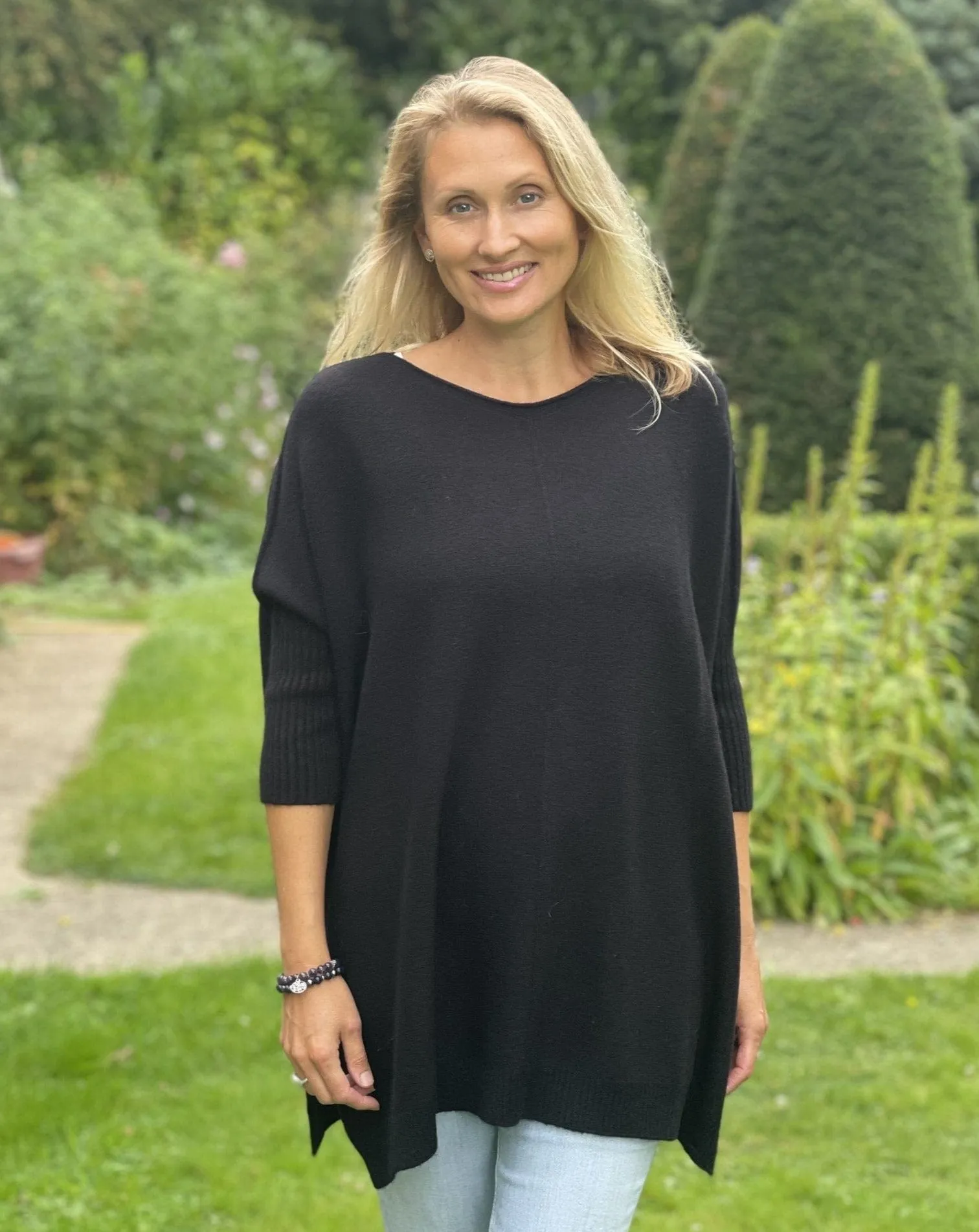 Longline Slouchy Jumper - Black