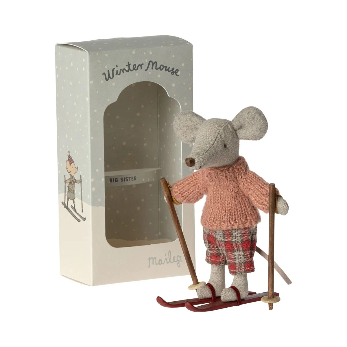 Maileg - Winter mouse with ski set - big sister