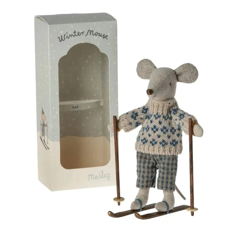 Maileg - Winter mouse with ski set - dad