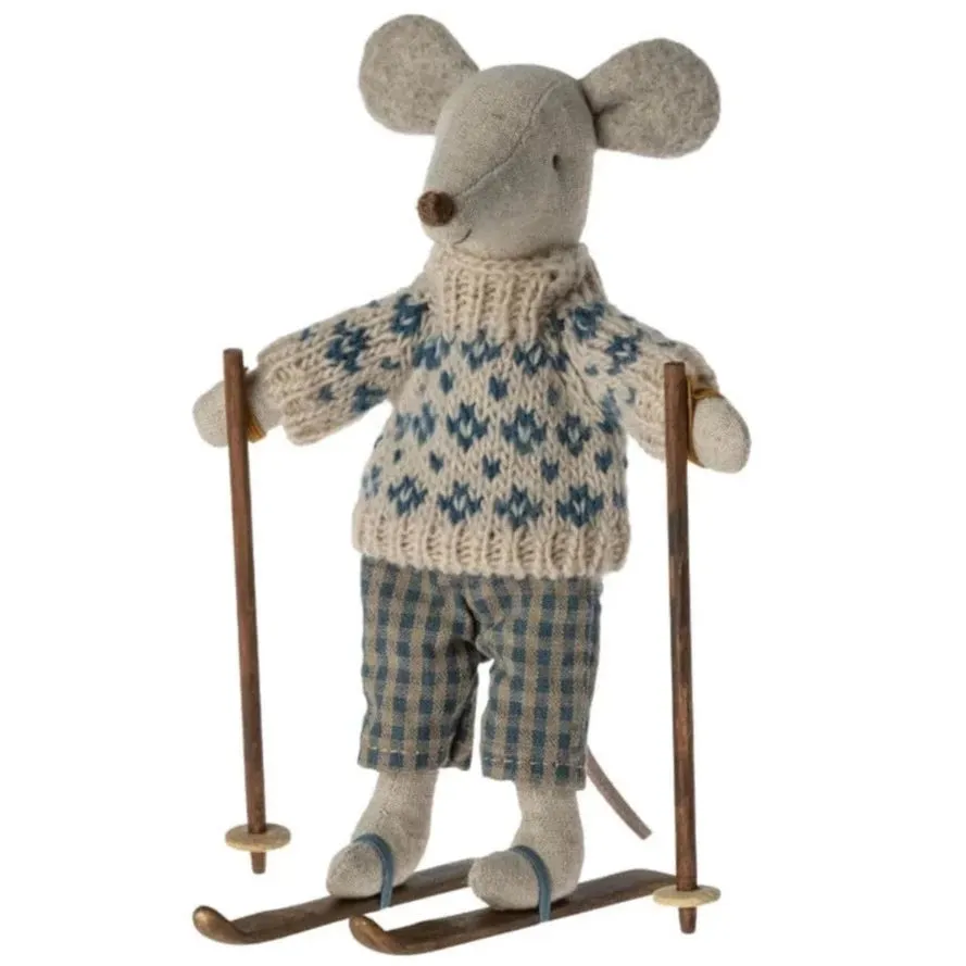 Maileg - Winter mouse with ski set - dad