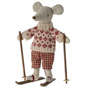 Maileg - Winter mouse with ski set - mum