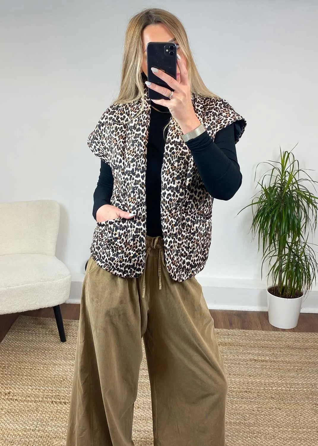 Margot Leopard Quilted Gilet