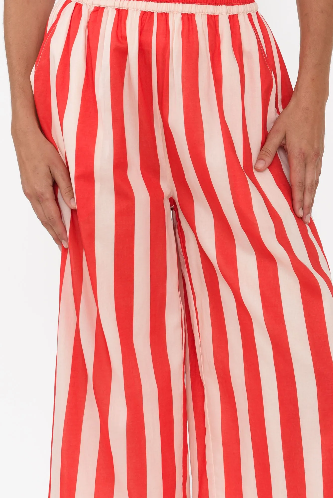 Mariah Red Stripe Cotton Pants