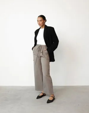 Mason Pants (Taupe Pinstripe)