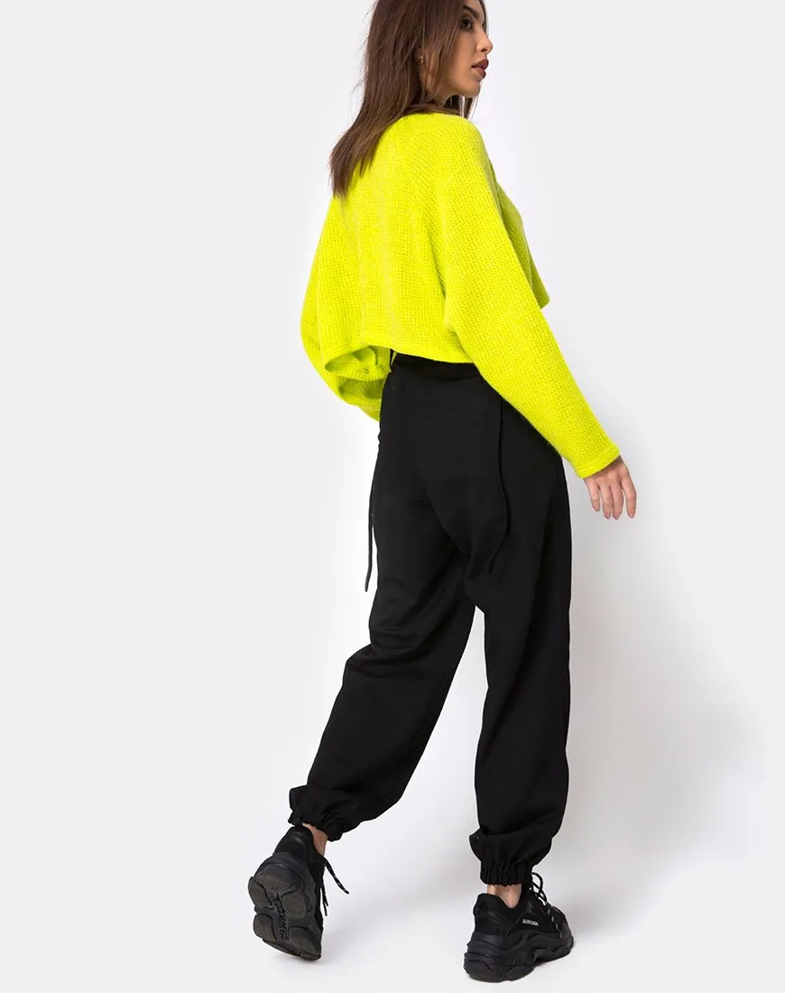 Melvie Cropped Sweater in Lime