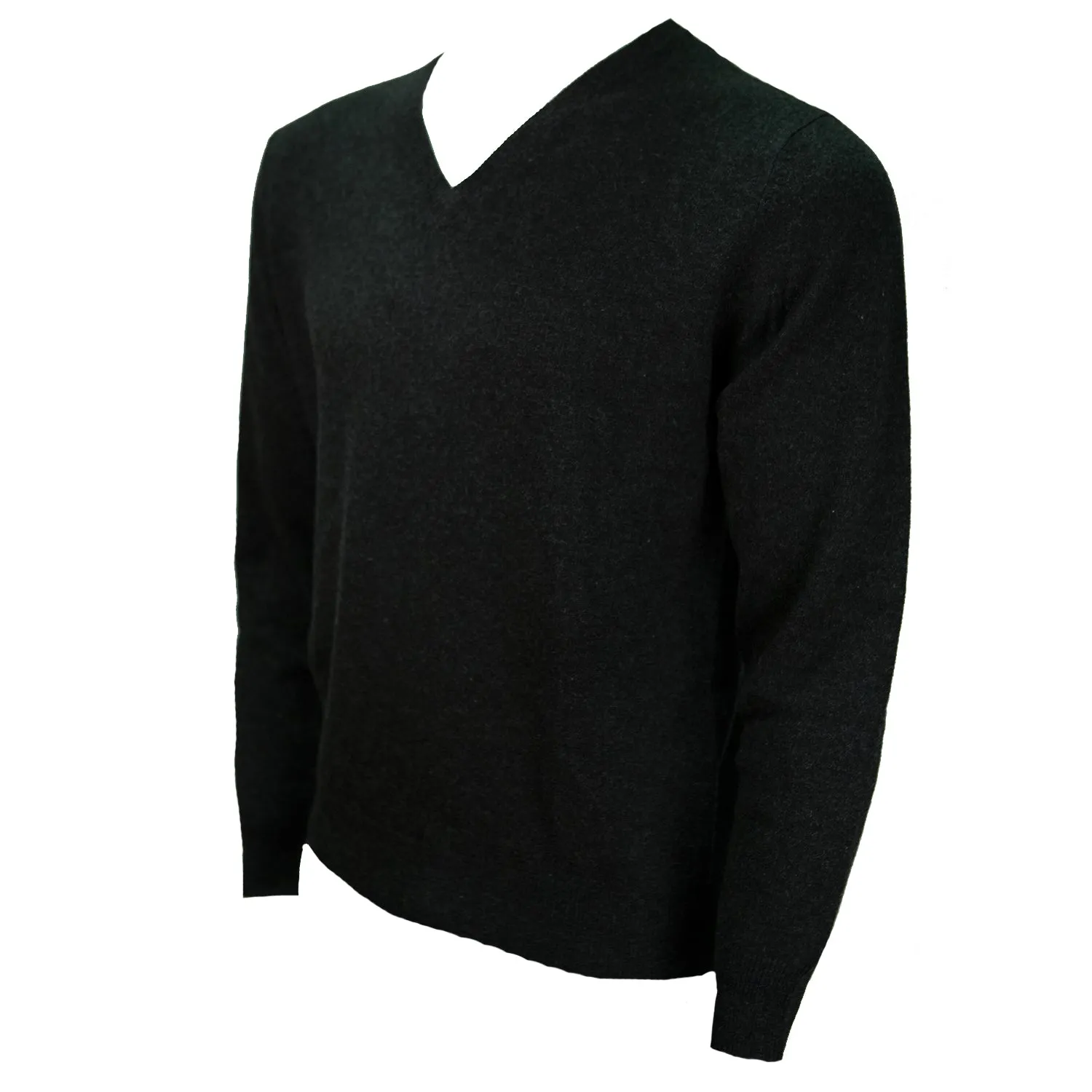 Men's Dunedin Cashmere 100% Cashmere V-Neck Sweater Charcoal